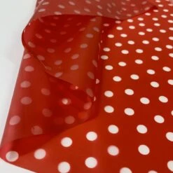 Printed PU Polyurethane - Polka - Red