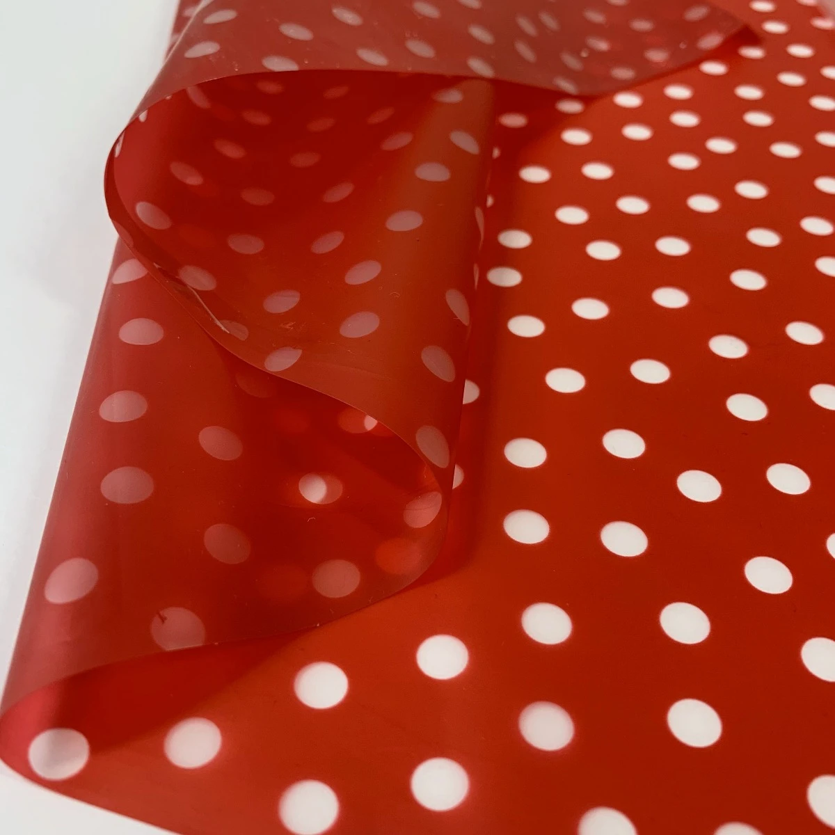 Printed PU Polyurethane - Polka - Red 3 Printed PU Polyurethane - Polka - Red