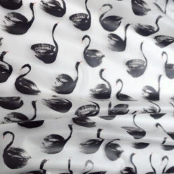 Printed PU Polyurethane - Swan 9 Printed PU Polyurethane - Swan -Croft Mill Store printed pu polyurethane swan coat bag material cu1