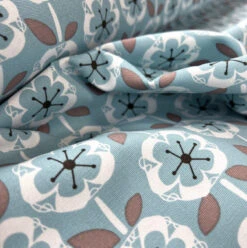 Canvas Print - Primrose Blue -Croft Mill Store printed cotton canvas fabric floral a better place primrose blue close up