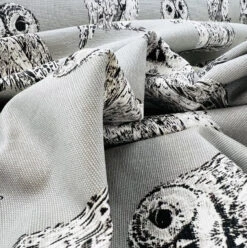 Canvas Print - Barny -Croft Mill Store printed cotton canvas fabric grey owl a better place barny cu