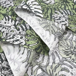 Rudiments - Philo Green -Croft Mill Store printed cotton dress fabric rudiments philo green fold