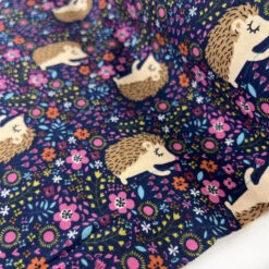 Premier - Navy Hedgehog 7 Premier - Navy Hedgehog -Croft Mill Store printed cotton jersey dress fabric oeko tex premier navy hedgehog roll22