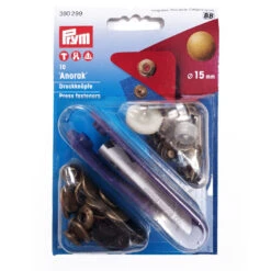 Prym - Anorak Press Fasteners - Brass (15mm)