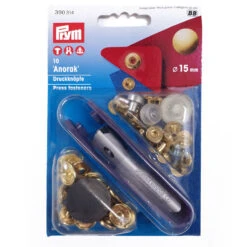 Prym - Anorak Press Fasteners - Gold (15mm)