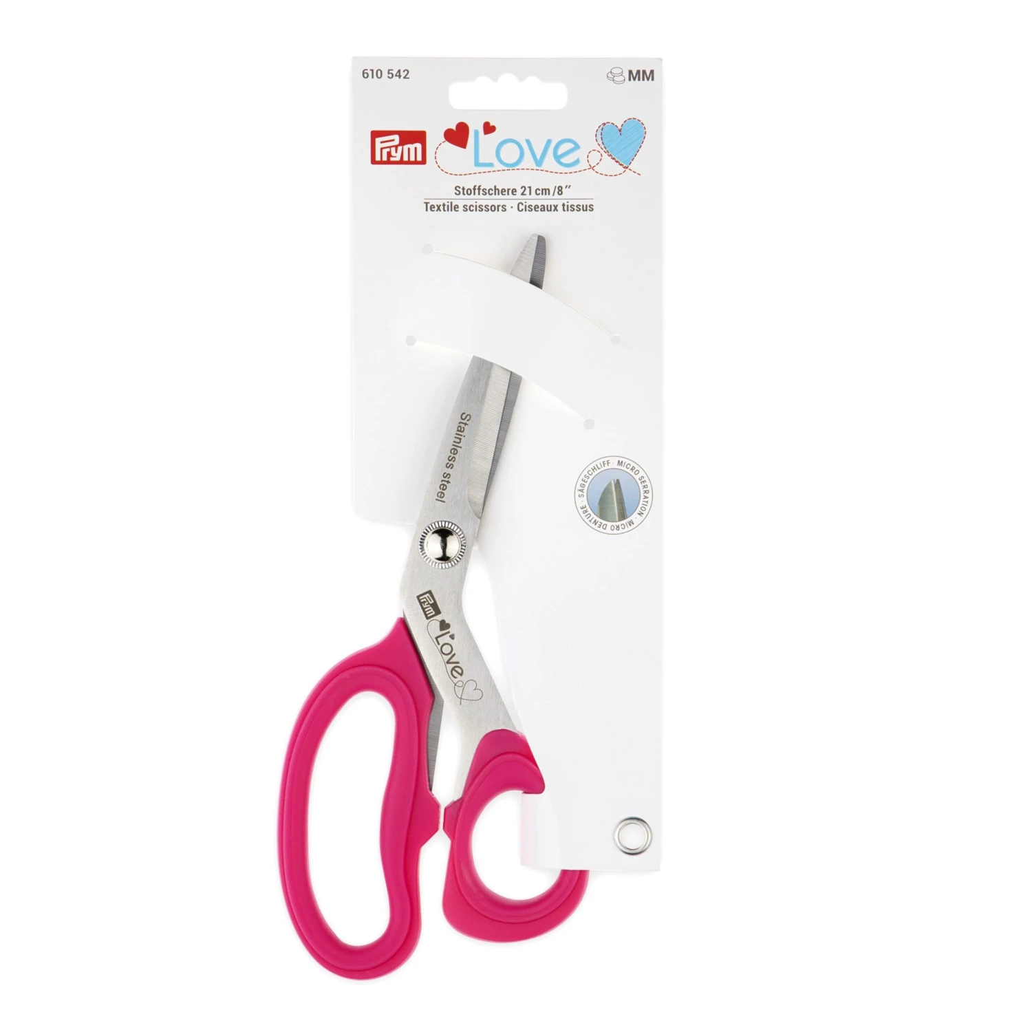 Prym Love - Textile Scissors - Pink (21cm) 4 Prym Love - Textile Scissors - Pink (21cm) - Image 2