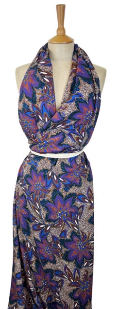 African Lily 17 African Lily -Croft Mill Store purple floral viscose twill dress fabric african lily