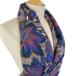 African Lily 15 African Lily -Croft Mill Store purple floral viscose twill dress fabric african lily side