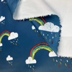 Rainbow Dreamcoat - Teal 7 Rainbow Dreamcoat - Teal -Croft Mill Store rainbow dreamcoat teal water resistant printed chi