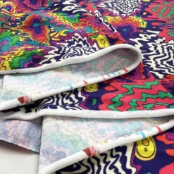 Jersey - Rainbow Drip 8 Jersey - Rainbow Drip -Croft Mill Store rainbow drip trippy multicoloured fabric fold