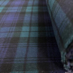 Respect 7 Respect -Croft Mill Store respect dark navy green tartan wool coating fabric roll