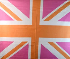 Riley Blake - Union Jack Flag - Pink, Orange & White