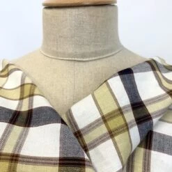 Rupert French (2m+ For £4.50 P/m) 8 Rupert French (2m+ For £4.50 P/m) -Croft Mill Store rupert french viscose linen mix checked lightweight floaty shiriting fabric yarn close up fabric photo