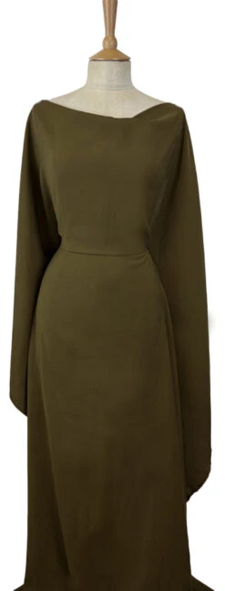 Sandwashed - Olive 7 Sandwashed - Olive -Croft Mill Store sandwashed olive polyester viscose blend dressmaking fabric mannequin