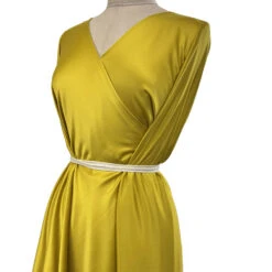 Satin Crepe - Gold 7 Satin Crepe - Gold -Croft Mill Store satin crepe gold polyester dress fabric side