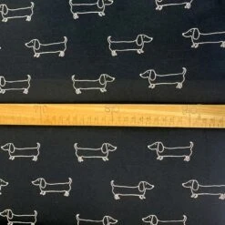 Sausage Dog Jersey – Black 8 Sausage Dog Jersey – Black -Croft Mill Store sausage dog jersey black cotton elastane oeko tex jersey fabric s