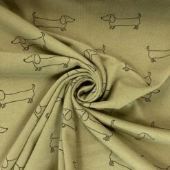 Sausage Dog Jersey – Sage -Croft Mill Store sausage dog jersey sage cotton elastane oeko tex jersey fabric cud