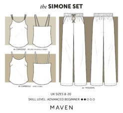 Maven - Simone Set Sewing Pattern (Sizes 8-20) 20 Maven - Simone Set Sewing Pattern (Sizes 8-20) -Croft Mill Store simone set pattern maven sketch