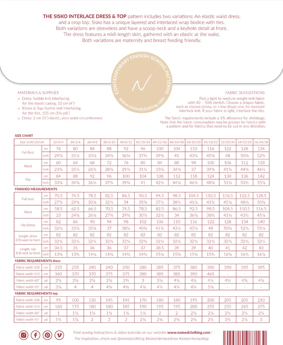 Named - Sisko Interlace Dress & Top Pattern (UK 4-28) 4 Named - Sisko Interlace Dress & Top Pattern (UK 4-28) - Image 2