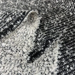 Snuggle Soft - Cream 7 Snuggle Soft - Cream -Croft Mill Store snuggle soft black cream boucle knit coating fabric fold