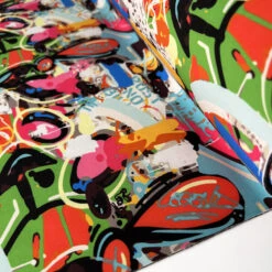 Soft Shell - Graffiti 7 Soft Shell - Graffiti -Croft Mill Store soft shell graffiti multicoloured abstract polyester coat jacket fabric roll