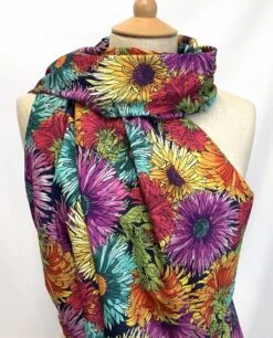 Splendour - Suni 9 Splendour - Suni -Croft Mill Store splendour suni cotton lawn fabric multicoloured floral sunflowers scarf