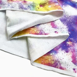 French Terry - Spray Away 8 French Terry - Spray Away -Croft Mill Store spray away multicoloured clouds white fabric fold
