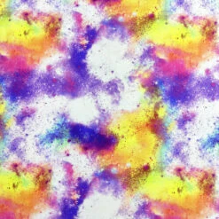 French Terry - Spray Away 9 French Terry - Spray Away -Croft Mill Store spray away multicoloured clouds white fabric print
