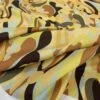 Stof Fabric - Camo Squiggles - Ochre -Croft Mill Store stof craft camo squiggles ochre orange japanese craft cotton fabric black grey brown yellow fold