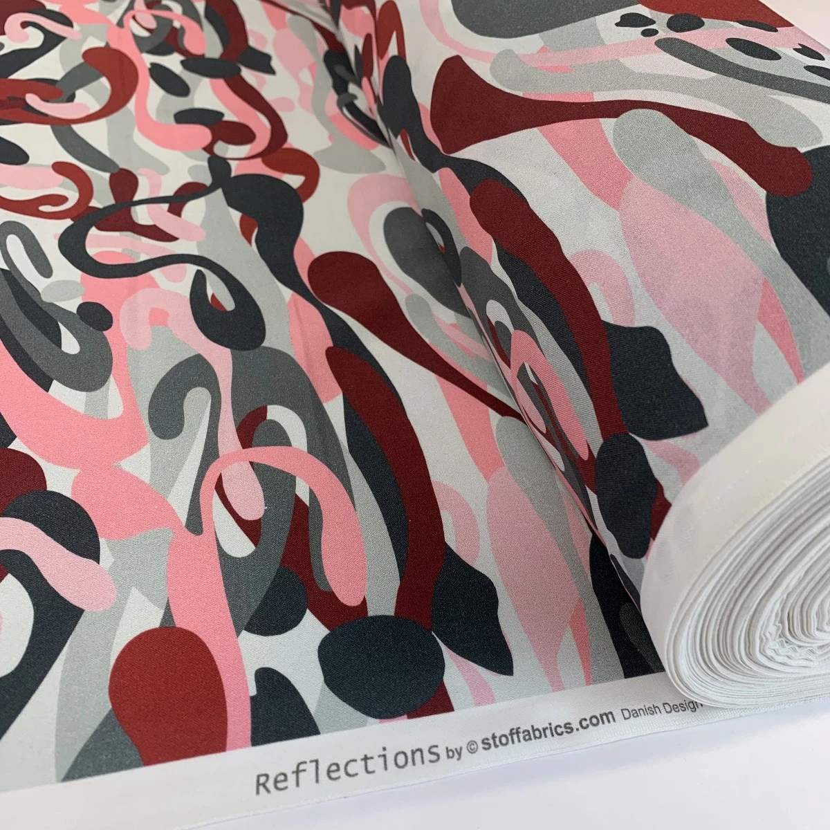 Stof Fabric - Camo Squiggles - Damson 4 Stof Fabric - Camo Squiggles - Damson - Image 2