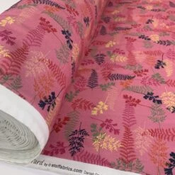 Stof Fabric - Woodland - Pink 5 Stof Fabric - Woodland - Pink -Croft Mill Store stof craft vibrant leaves japanese craft cotton fabric pink multi colour leaves