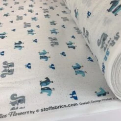 Stof Fabric - Woodland Creatures 5 Stof Fabric - Woodland Creatures -Croft Mill Store stof craft woodland creatures japanese craft cotton fabric blue grey white rabbits birds squirrels oll