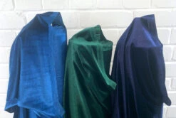 Stretch Velvet - Emerald -Croft Mill Store stretch velour peacock bottle navy polyester elastane jersey velvet dress fabric group