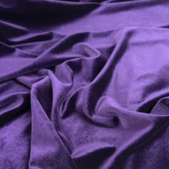 Stretch Velvet - Amethyst 7 Stretch Velvet - Amethyst -Croft Mill Store stretch velvet amethyst purple knitted velour jersey dress fabric cu1