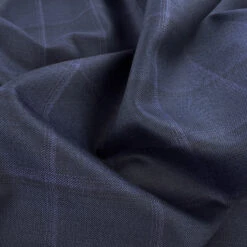 Suits You - Indigo -Croft Mill Store suits you dark blue check wool suiting fabric cu