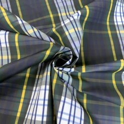 Supercheck 9 Supercheck -Croft Mill Store supercheck tartan check yellow blue white navy water repellent fabric cud