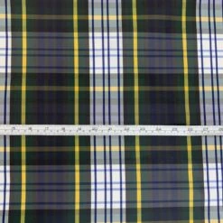 Supercheck 11 Supercheck -Croft Mill Store supercheck tartan check yellow blue white navy water repellent fabric s