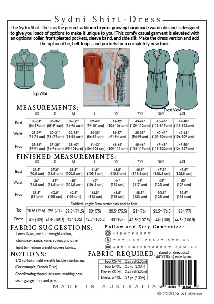 Sew To Grow - Sydni Shirtdress Pattern (XS-4XL) 4 Sew To Grow - Sydni Shirtdress Pattern (XS-4XL) - Image 2