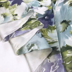 Taffeta - Lilac Floral 7 Taffeta - Lilac Floral -Croft Mill Store taffeta lilac floral dressmaking fabric fold