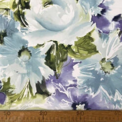 Taffeta - Lilac Floral 8 Taffeta - Lilac Floral -Croft Mill Store taffeta lilac floral dressmaking fabric ruler