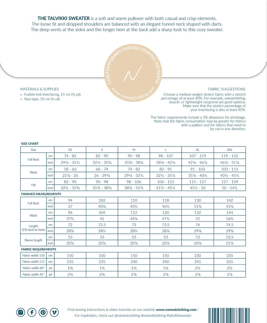 Named - Talvikki Sweater Pattern (XS-XXL) 4 Named - Talvikki Sweater Pattern (XS-XXL) - Image 2