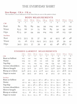 The Avid Seamstress - Everyday Shirt Pattern (UK 6-22) 15 The Avid Seamstress - Everyday Shirt Pattern (UK 6-22) -Croft Mill Store the avid seamstress the everyday shirt measurements gallery