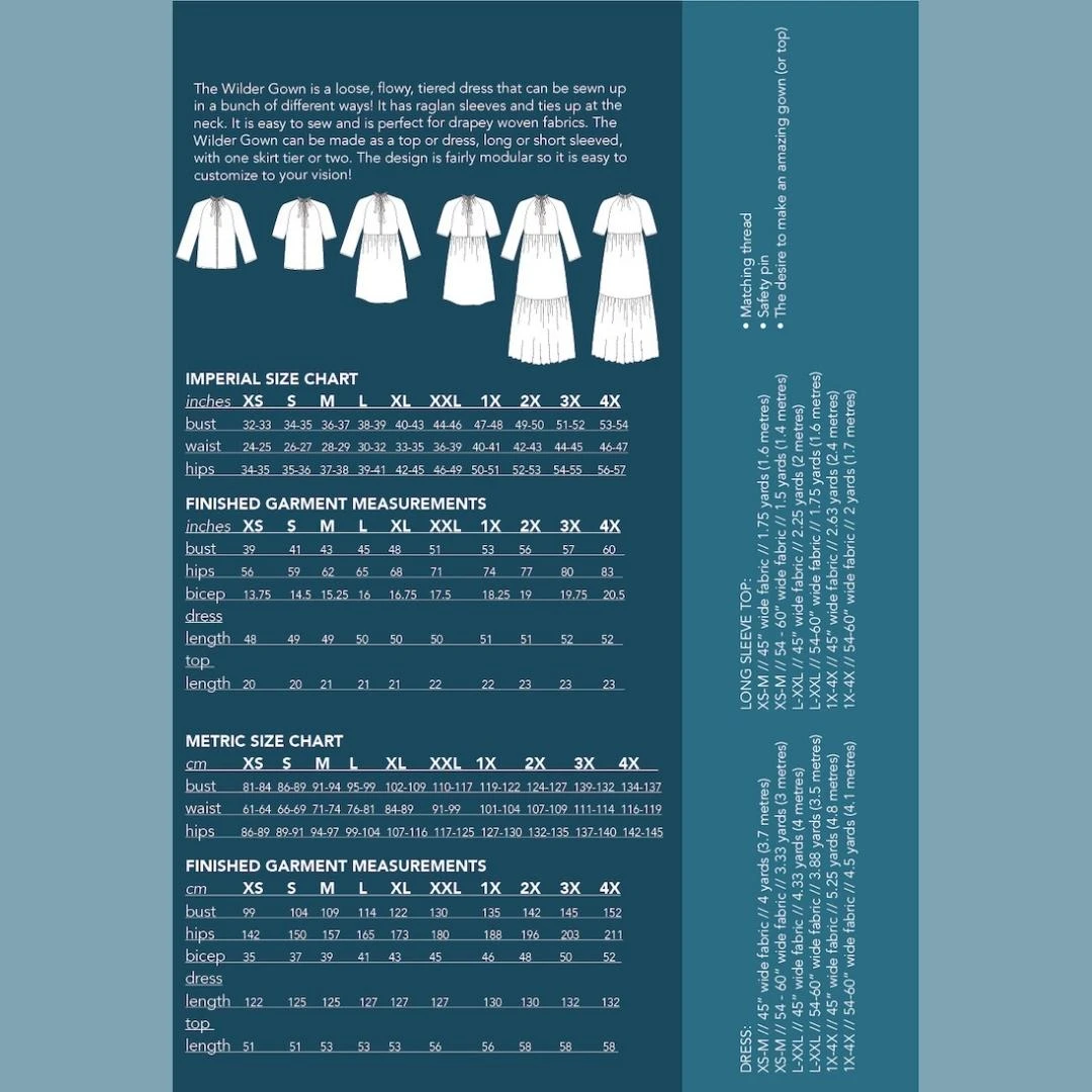 Friday Pattern Company - Wilder Gown Pattern (Sizes XS-7X) 4 Friday Pattern Company - Wilder Gown Pattern (Sizes XS-7X) - Image 2