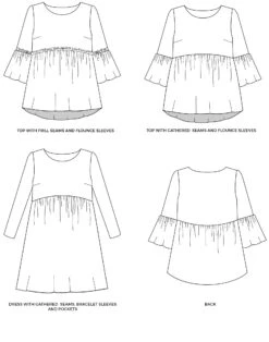 Tilly And The Buttons - Indigo Top & Dress Pattern (UK 6-24) 41 Tilly And The Buttons - Indigo Top & Dress Pattern (UK 6-24) -Croft Mill Store tilly and the buttons indigo top and dress pattern drawing