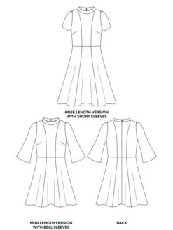 Tilly And The Buttons - Martha Dress Pattern (UK 6-20) 37 Tilly And The Buttons - Martha Dress Pattern (UK 6-20) -Croft Mill Store tilly and the buttons martha dress pattern technical drawing