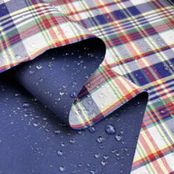 Torrent Check 8 Torrent Check -Croft Mill Store torrent check navy bonded cotton water resistant coating fabric fold1