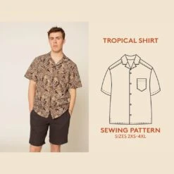 Wardrobe By Me - Menโs Tropical Shirt Pattern (Sizes 2XS-4XL)