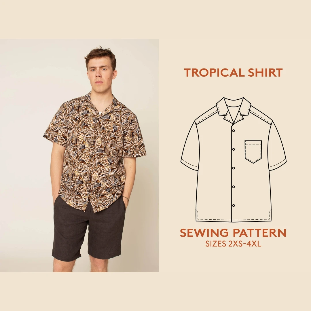 Wardrobe By Me - Men’s Tropical Shirt Pattern (Sizes 2XS-4XL) 3 Wardrobe By Me - Men’s Tropical Shirt Pattern (Sizes 2XS-4XL)