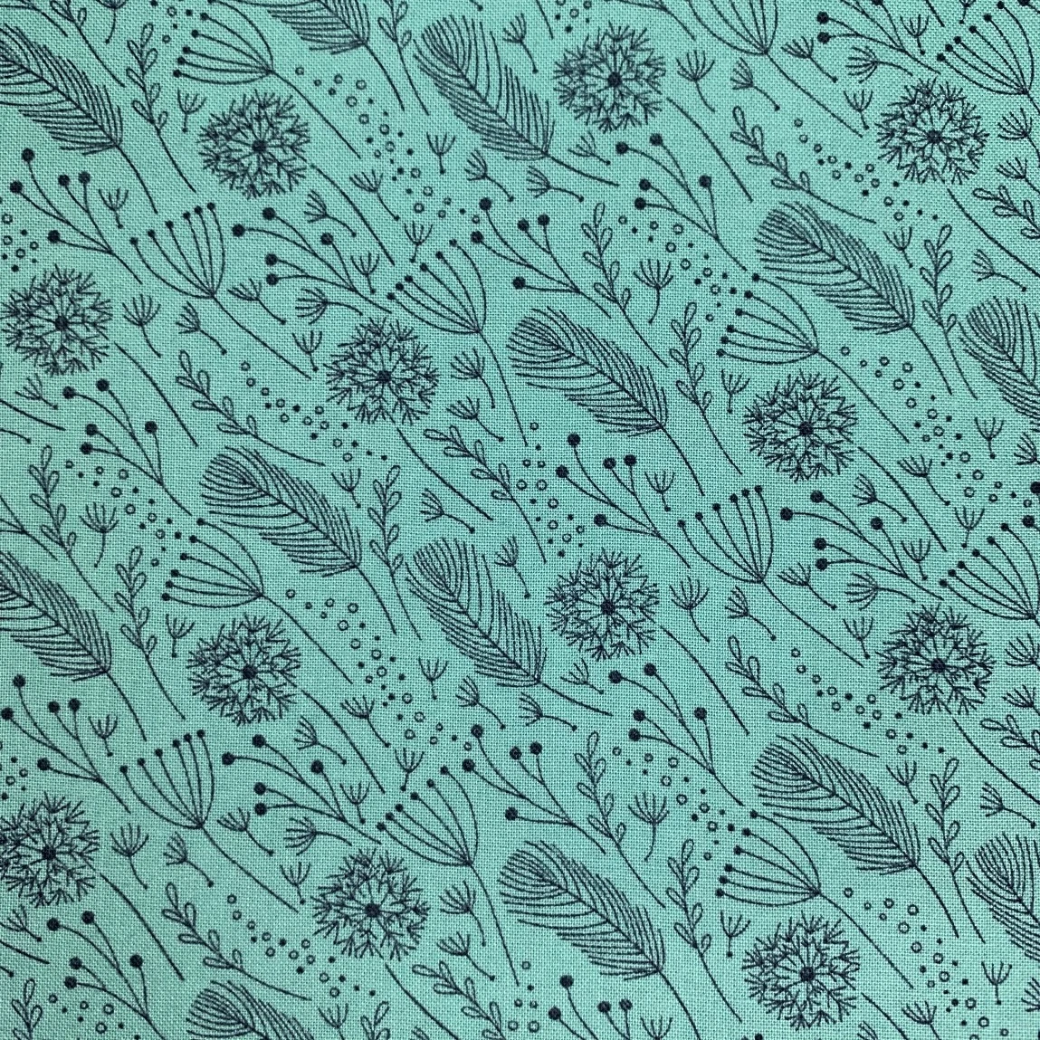 Cotton - Dandelion - Aqua 4 Cotton - Dandelion - Aqua - Image 2