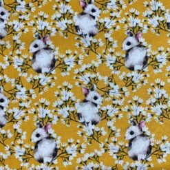 Cotton - Field Mouse - Ochre 8 Cotton - Field Mouse - Ochre -Croft Mill Store true craft field mouse ochre close up